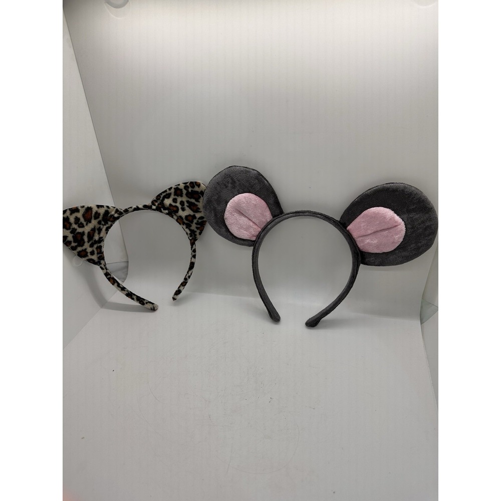 Hanna Andersson Mouse Ears Headband‎ & Leopard Cat Ears Headband Lot Kids